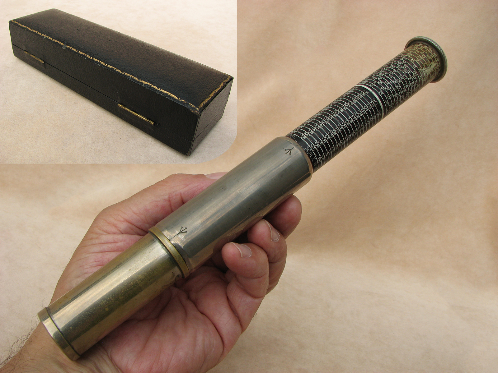 Rare 1920's Otis King Model L Type A calculator with 416/417 scales in presentation case